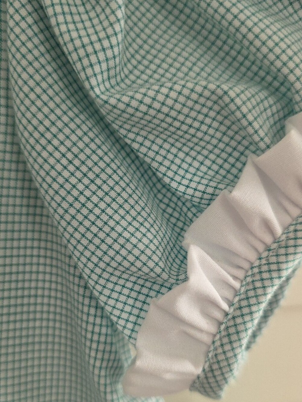 Anvy Kids Green Gingham Dress with White Ruffle, Perfect For Christmas - Picture 4 of 5
